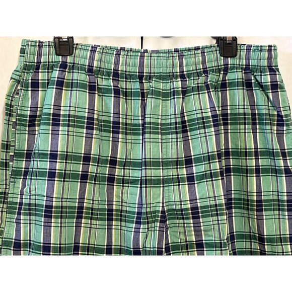 Vintage Speedo Mens Plaid Swim Shorts Green & Blue Elastic Waist XL - Picture 3 of 11